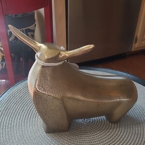 🐂 Metal Longhorn Bull Decor